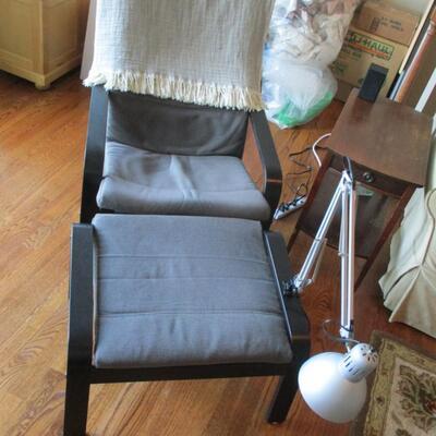 Chair with Foot Stool - Ikea Poang Bent Wood