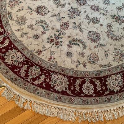 Lot 701R: Floral Silk Carpet in Burgundy & Beige - It's Gorgeous