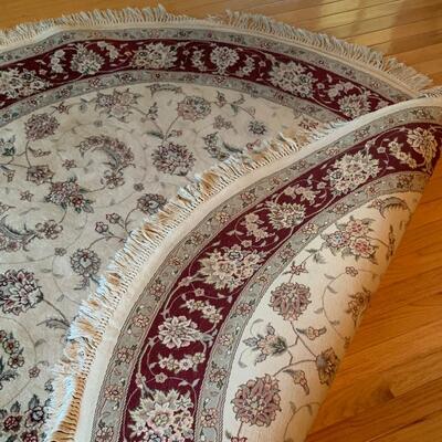 Lot 701R: Floral Silk Carpet in Burgundy & Beige - It's Gorgeous