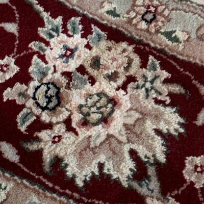 Lot 701R: Floral Silk Carpet in Burgundy & Beige - It's Gorgeous