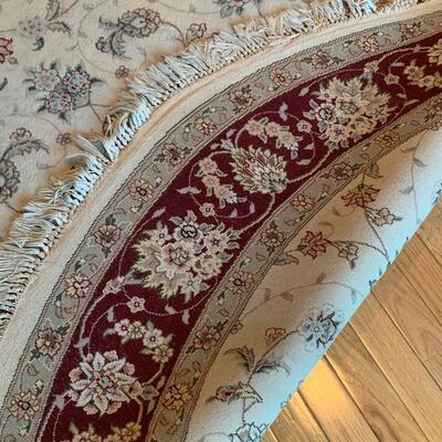 Lot 701R: Floral Silk Carpet in Burgundy & Beige - It's Gorgeous