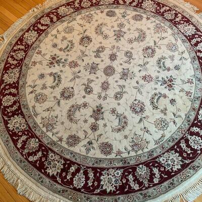 Lot 701R: Floral Silk Carpet in Burgundy & Beige - It's Gorgeous