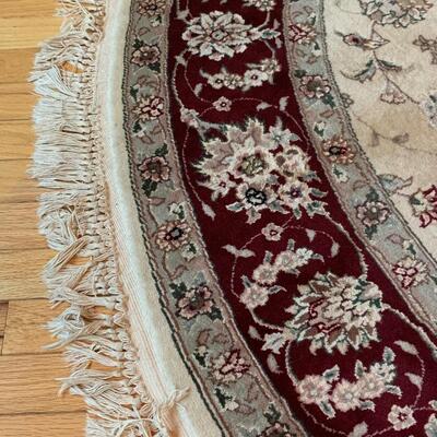 Lot 701R: Floral Silk Carpet in Burgundy & Beige - It's Gorgeous
