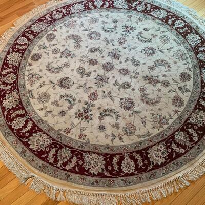 Lot 701R: Floral Silk Carpet in Burgundy & Beige - It's Gorgeous