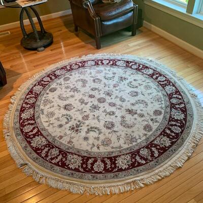Lot 701R: Floral Silk Carpet in Burgundy & Beige - It's Gorgeous