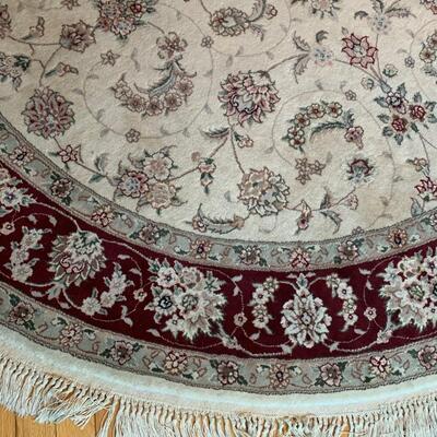Lot 701R: Floral Silk Carpet in Burgundy & Beige - It's Gorgeous