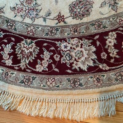 Lot 701R: Floral Silk Carpet in Burgundy & Beige - It's Gorgeous