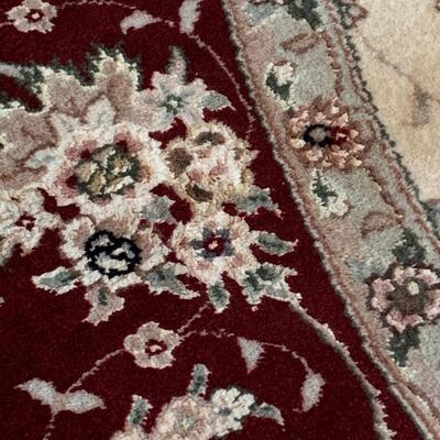 Lot 701R: Floral Silk Carpet in Burgundy & Beige - It's Gorgeous