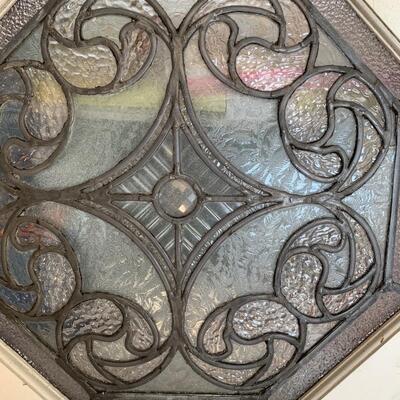 Lot 567R: Vintage Octagon Stained Glass Window