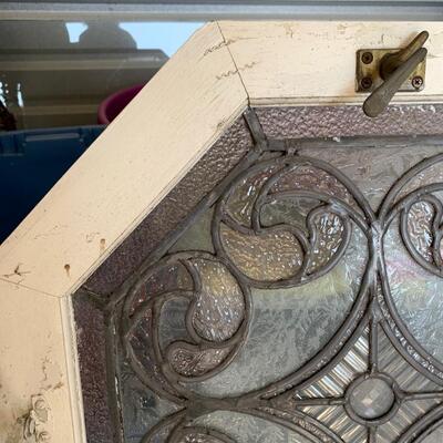 Lot 567R: Vintage Octagon Stained Glass Window