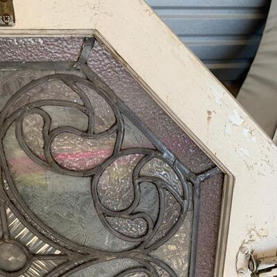 Lot 567R: Vintage Octagon Stained Glass Window