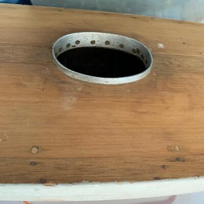 Lot 569R: Vintage Hand Crafted Sail Boat Hull for Decor or as  Project