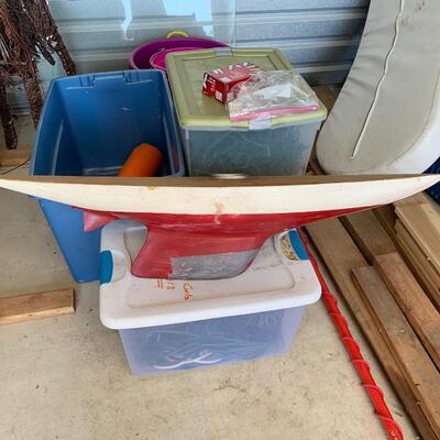 Lot 569R: Vintage Hand Crafted Sail Boat Hull for Decor or as  Project