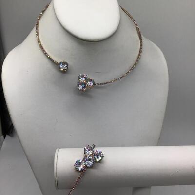 Fashion Wrap Necklace and Bracelet Rhinestone