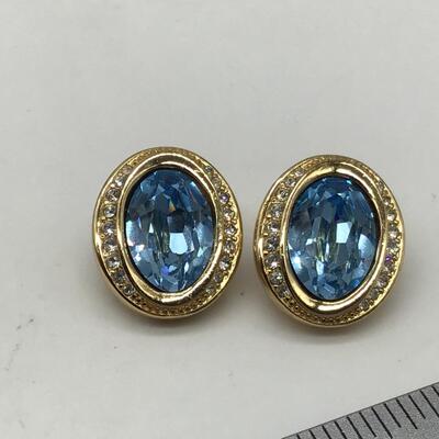 Beautiful Blue Rhinestone Earrings