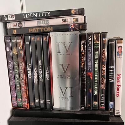 Large Lot Of DVDs With Shelf