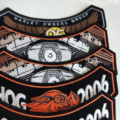 LOT 512RP: Huge Collection of Harley Davidson Members Only Pins, Patches, & More!
