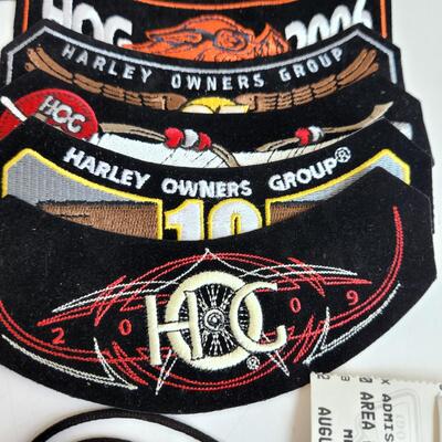 LOT 512RP: Huge Collection of Harley Davidson Members Only Pins, Patches, & More!