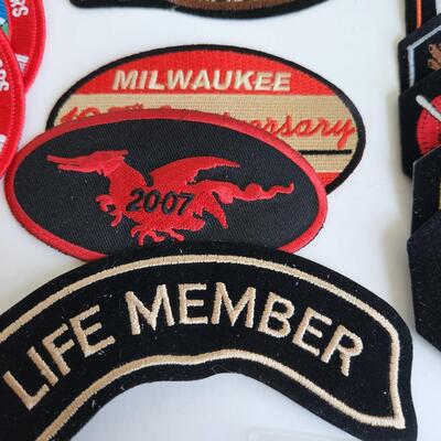 LOT 512RP: Huge Collection of Harley Davidson Members Only Pins, Patches, & More!