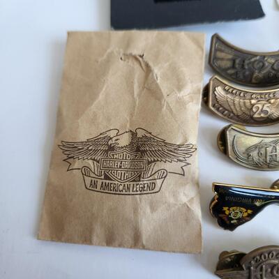 LOT 512RP: Huge Collection of Harley Davidson Members Only Pins, Patches, & More!