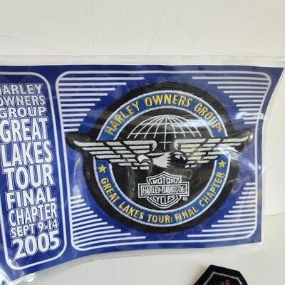 LOT 512RP: Huge Collection of Harley Davidson Members Only Pins, Patches, & More!