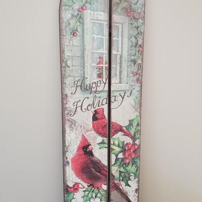 LOT 151G: "Happy Holidays" Wooden Winter Season Wall Decor
