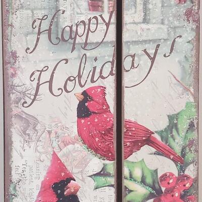 LOT 151G: "Happy Holidays" Wooden Winter Season Wall Decor