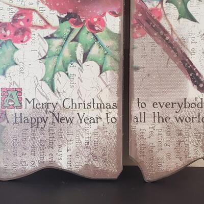 LOT 151G: "Happy Holidays" Wooden Winter Season Wall Decor