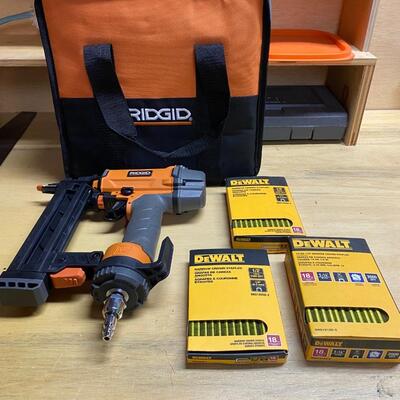 Lot 201G: Ridgid Pneumatic Nailer w/Staples