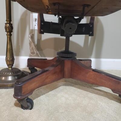LOT 155G: Antique Sykes Office Chair and Vintage Floor Lamp