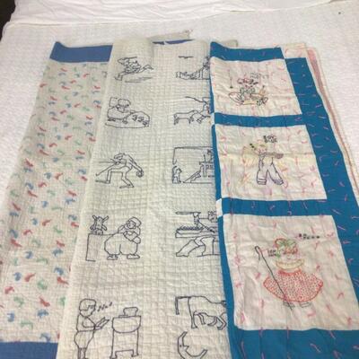 5482 Set of Three Vintage Childrens Quilts