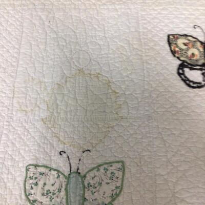 5484 Vintage Handmade Butterfly Quilt