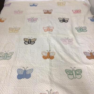 5484 Vintage Handmade Butterfly Quilt