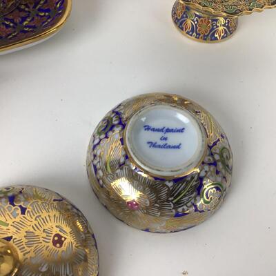 Lot. 5501. Five Piece Vintage  Thailand Benjarong with Plate
