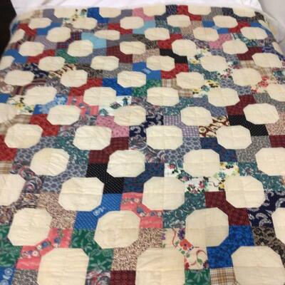 5491 Vintage Handmade Bow Tie Quilt (Incomplete)