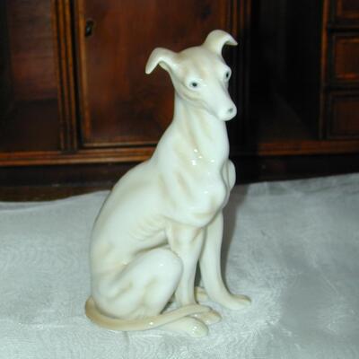 Unmarked Vintage Porcelain Dog Figurine