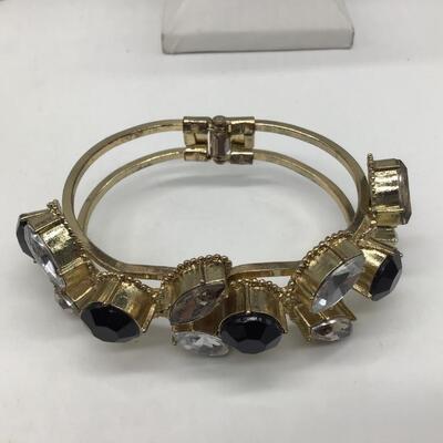 Faux Stone Hinged Bracelet