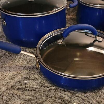 Lot 50: RACHEL RAY Blue Pots & Pans