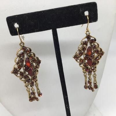 Amber Glass Earrings