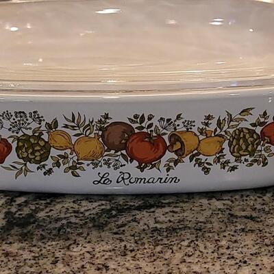 Lot 64: CORNING WARE 'Spice of Life' Casserole Dishes with Lids (3) & Handle