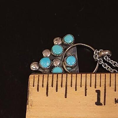 Lot 74: Vintage Native American Turquoise Pendant & Necklace