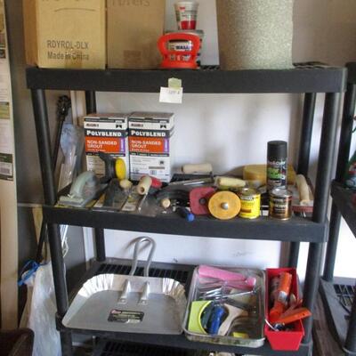 Plastic Shelving Unit/Paint Supplies etc