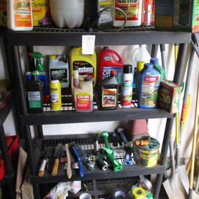 Plastic shelving unit & Yard/Gardening Supplies