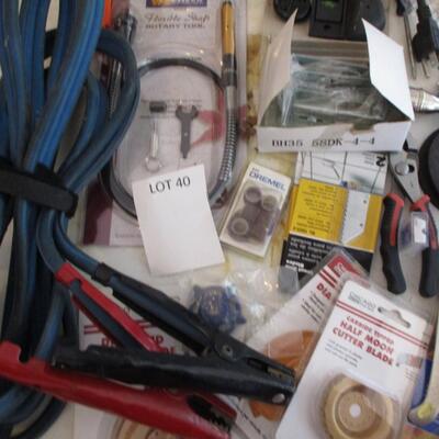 Miscellaneous--battery cables, light, hammer