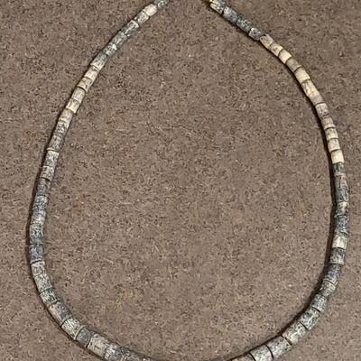 Lot 111: Blue Gray Heishi Style Necklace