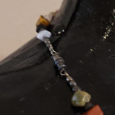 Lot 118: Vintage Liquid Silver & Multi Gemstone Necklaces (2)