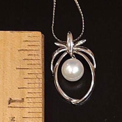 Lot 124: Sterling and Real Pearl Necklace