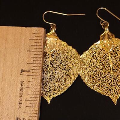 Lot 125: Vintage Gold Dipped Leaf Earrings
