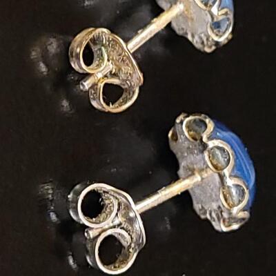 Lot 128: Sterling and Star Sapphire Necklace, Pendant and Earrings Set