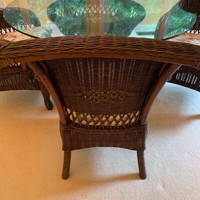 Fuller Rattan | Wicker Glass Top Table & Chairs